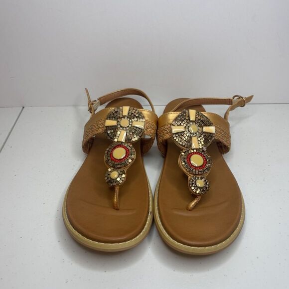 Patrizia Zinzibar Leather Embellished Thong Sandals Slingback Womens - Picture 3 of 10